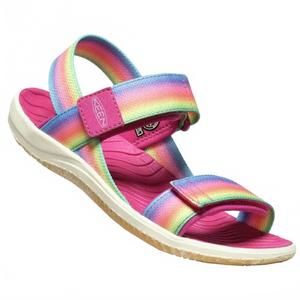 NEW KEEN kid's elle backstrap sandals in rainbow-fuchsia